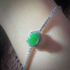 B-2025-02-2 玲珑翠影 冰种帝王绿合成翡翠钻石手链B-2025-02