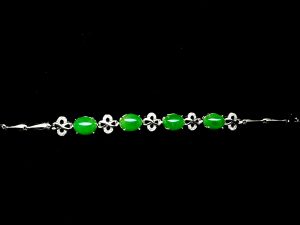 翠鑽星河 冰种帝王绿合成翡翠钻石手链 B-2025-03