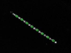 B-2025-07 翡翠星语 冰种帝王绿合成翡翠钻石手链 B-2025-07