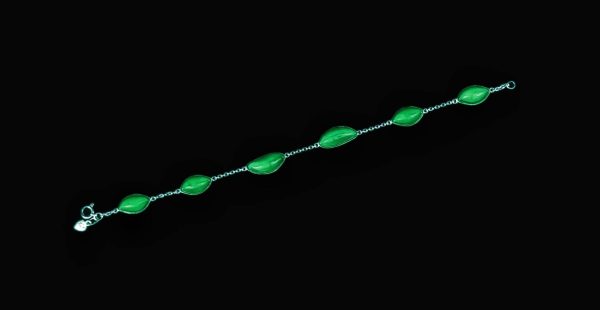 B-2025-09-1 翡翠羽星 冰种帝王绿合成翡翠钻石手链 B-2025-09