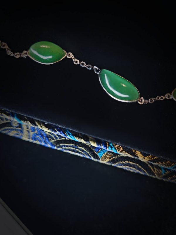 B-2025-09-2 翡翠羽星 冰种帝王绿合成翡翠钻石手链 B-2025-09