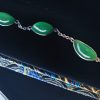 B-2025-09-4 翡翠羽星 冰种帝王绿合成翡翠钻石手链 B-2025-09