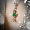 1762534066_65278a6040e15346d958 翡翠蛋面项链 冰种帝王绿合成翡翠K金项链钻石 P-2025-75
