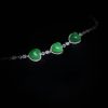 B-2025-05-2 心心相印 冰种帝王绿合成翡翠 钻石手链 B-2025-05