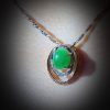 P-2025-36-4 翡翠蛋面项链 冰种帝王绿合成翡翠K金项链钻石P-2025-36