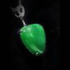 P-2025-43-1 翡翠心型项链 冰种帝王绿合成翡翠K金项链钻石P-2025-43