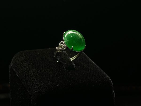 R-2024-09-1 玉露凝翠 冰种帝王绿合成翡翠钻石 戒指 R-2024-09