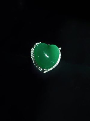 R-2025-20-1 心之印记 冰种帝王绿合成翡翠钻石 戒指 R-2025-20